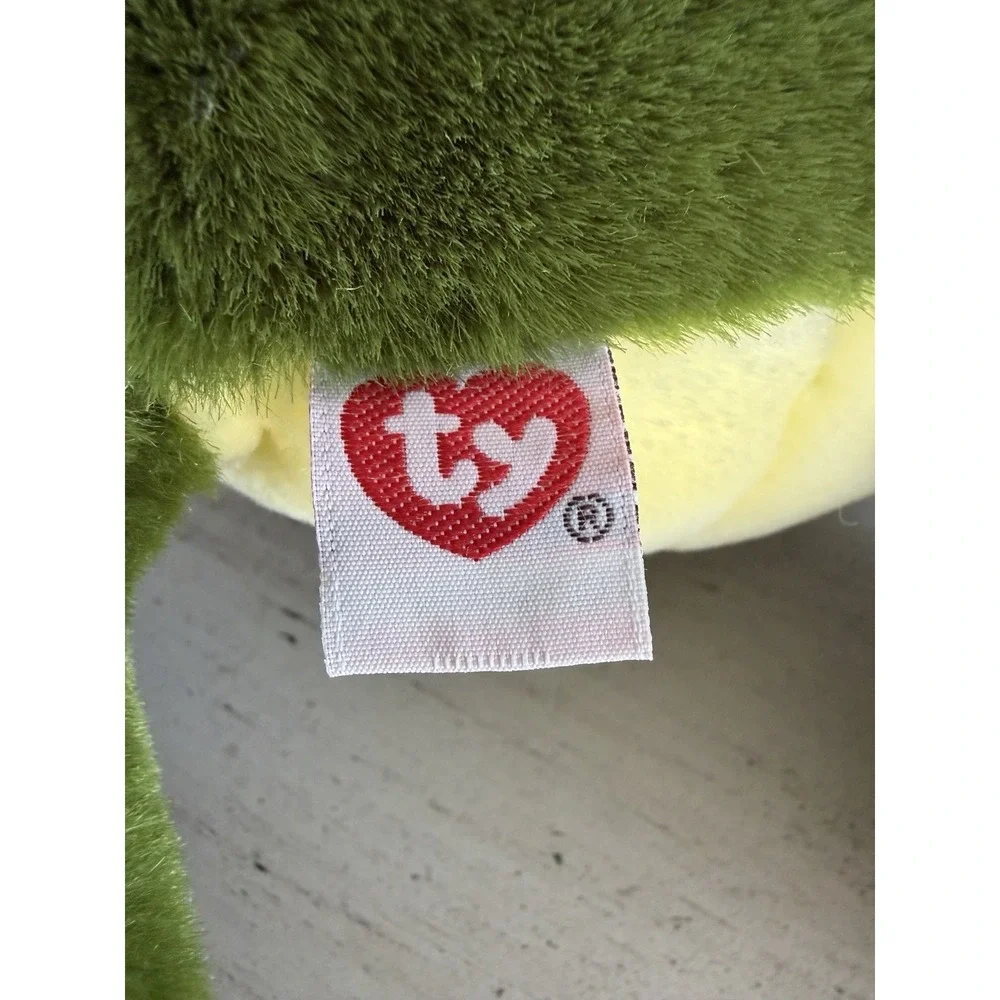 Vintage 1991 TY Freddie the Green Frog Plush Stuffed Animal w/ Croaker Rattle NW